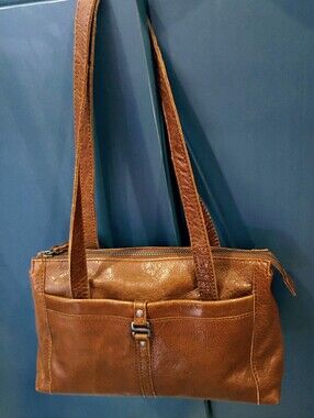 Spikes & Sparrow Cognac Leather Shoulder Bag
